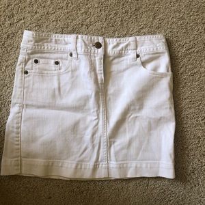 J Crew White Denim Mini Skirt